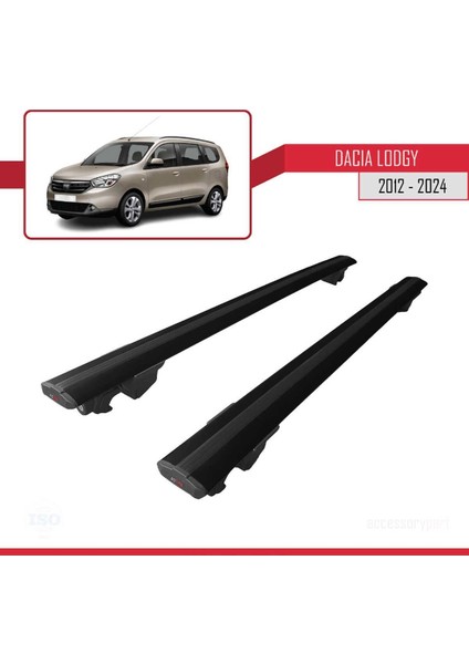 Dacia Lodgy 2012 ve Sonrası ile Uyumlu Hook Model Anahtar Kilitli Ara Atkı Tavan Barı Siyah fırsatları