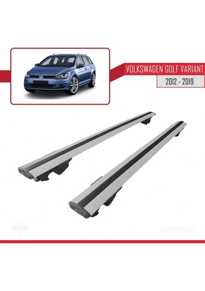 Volkswagen Golf Varıant (Mk7-5g) 2012-2019 Arası Hook Model Anahtar Kilitli Ara Atkı Tavan Barı Gri fırsatları
