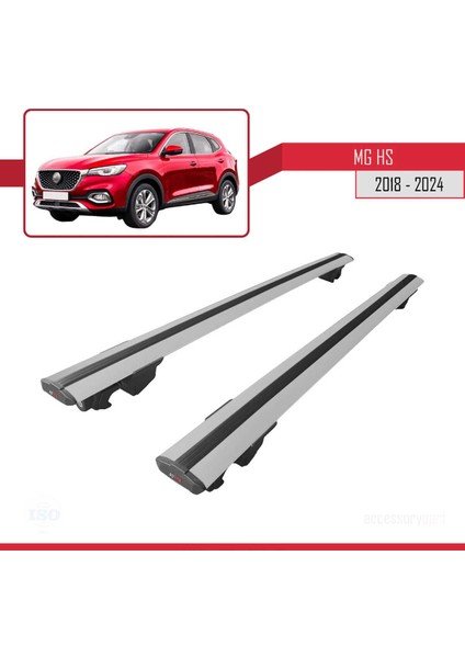 Mg Hs 2018 ve Sonrası ile Uyumlu Hook Model Anahtar Kilitli Ara Atkı Tavan Barı Gri fırsatları