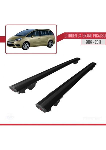 Citroen C4 Grand Picasso 2007-2013 Arası Hook Model Anahtar Kilitli Ara Atkı Tavan Barı Siyah fırsatları