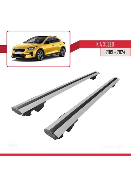 Kia Xceed 2019 ve Sonrası ile Uyumlu Hook Model Anahtar Kilitli Ara Atkı Tavan Barı Gri fırsatları