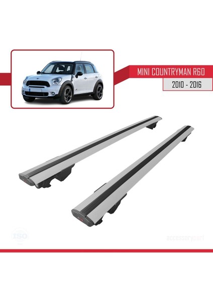 Mini Countryman R60 2010-2016 Arası ile Uyumlu Hook Model Anahtar Kilitli Ara Atkı Tavan Barı Gri fırsatları