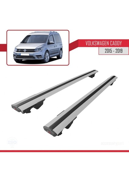 Volkswagen Caddy 2015-2019 Arası ile Uyumlu Hook Model Anahtar Kilitli Ara Atkı Tavan Barı Gri fırsatları