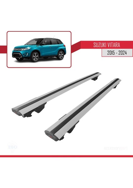 Suzuki Vitara 2015 ve Sonrası ile Uyumlu Hook Model Anahtar Kilitli Ara Atkı Tavan Barı Gri fırsatları