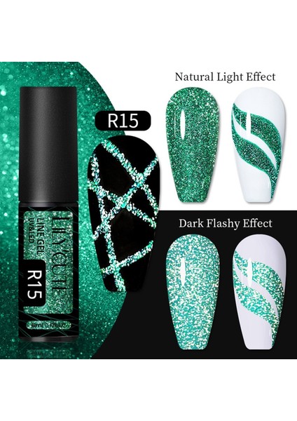 Reflective Glitter Nail art çizim ojesi R015 (54152-9)