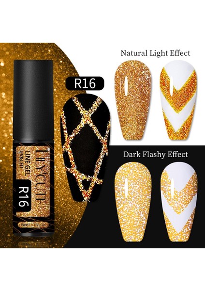Reflective Glitter Nail art çizim ojesi R016 (54152-10)