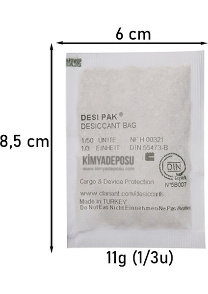 Nem Alıcı Aktif Kil Paketi 11 gr 500 Adet