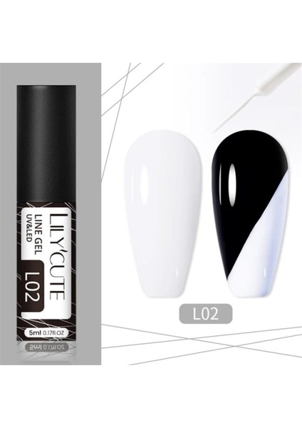 Nail art çizim ojesi (UV gel) Beyaz 53335-02