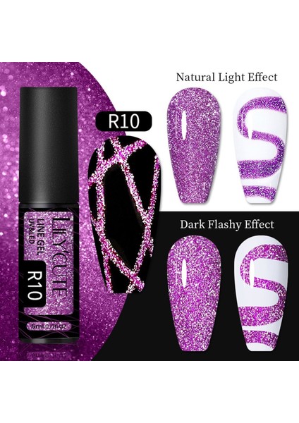 Reflective Glitter Nail art çizim ojesi R010 (54152-4)