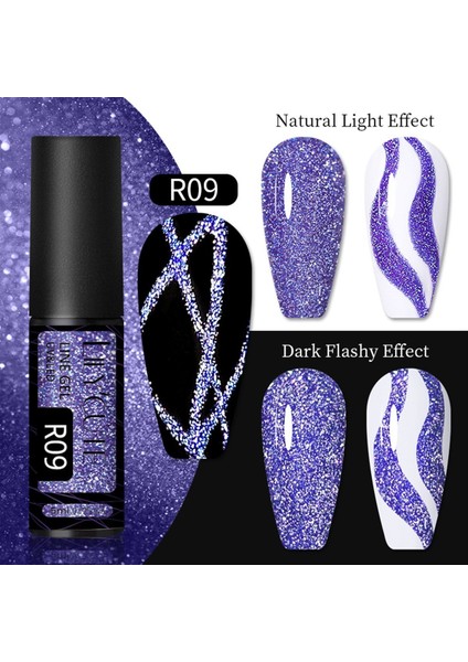 Reflective Glitter Nail art çizim ojesi R09 (54152-3)