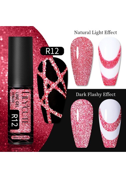 Reflective Glitter Nail art çizim ojesi R012 (54152-6)