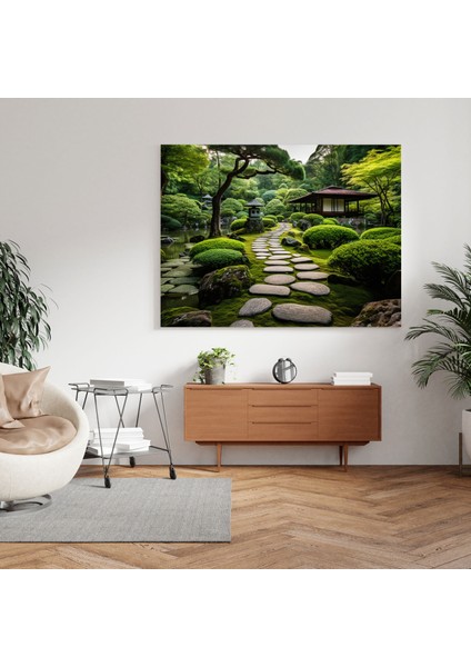Zen Taş Yolu Kanvas Tablo Tablo - Zen, Zen, Sakin Meditasyon Noktası, Taş Yolu, 30X30