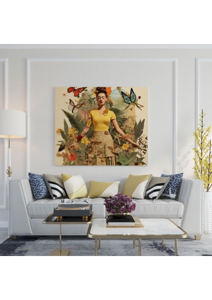 Frida Kahlo Sürrealist Kanvas Tablo - Frida Kahlo, Ev Dekorasyonu, Sembolizm, Duvar Dekorasyonu, 30X30