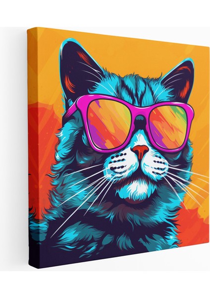 Havalı Kedi Kanvas Tablo, 30X30