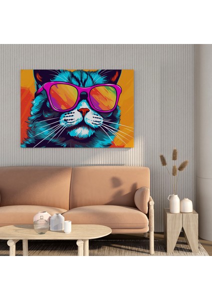 Havalı Kedi Kanvas Tablo, 30X30