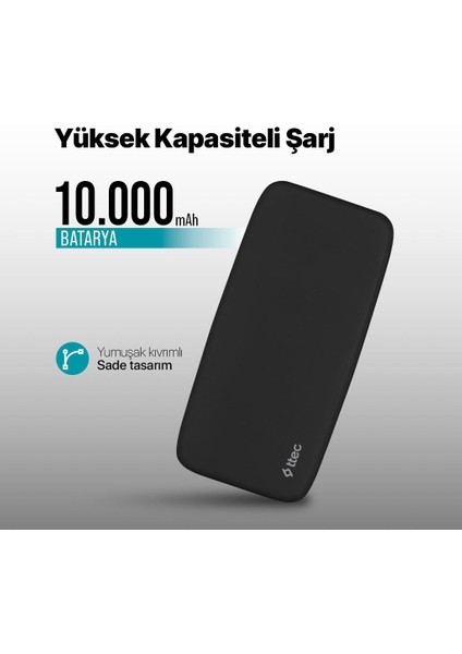 Chargeup 10.000MAH 15W Taşınabilir Şarj Aleti Powerbank - Siyah