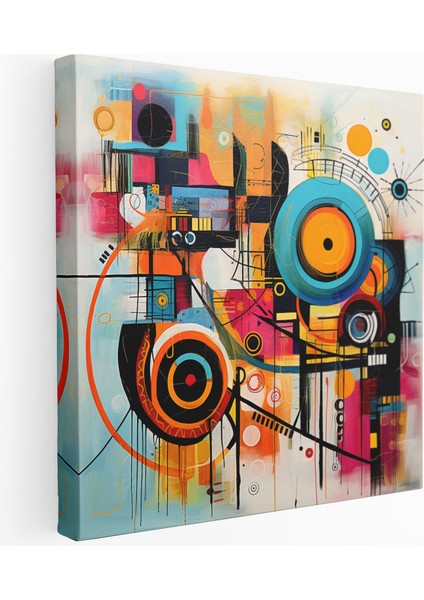 Geometrik Füzyon Soyut Kanvas Tablo, 30X30