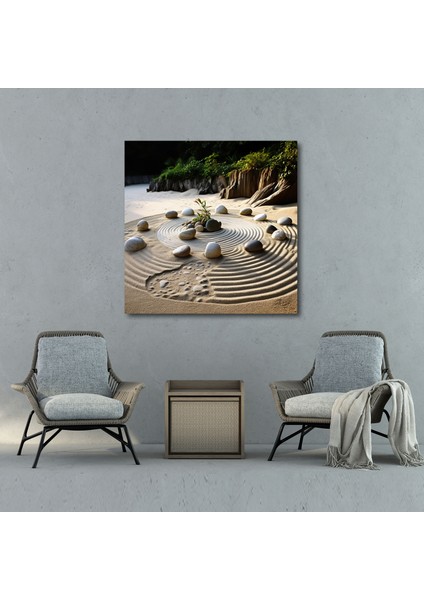Zen Kaya Bahçesi Duvar Sanatı - Zen, Zen Kaya Bahçesi, Zen, Duvar Sanatı, 30X30 modelleri