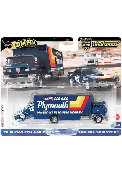 Hot Wheels Premium HRV38 Team Transport '70 Plymouth Aar Cuda / Sakura Sprinter (#63)