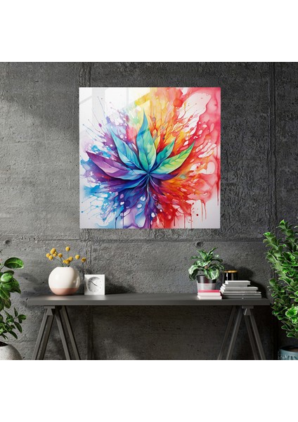 Ot Harikalar Diyarı Cam Baskı - Ot, Canlı Renkler, Cam Duvar Tablosu, Esrar Yaprağı, 30X30 fiyatları