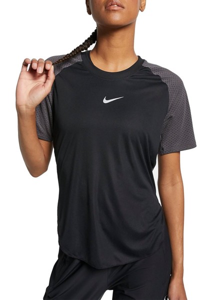 Breath Womens City Sleek Top Cool Kadın Koşu Tişörtü Siyah