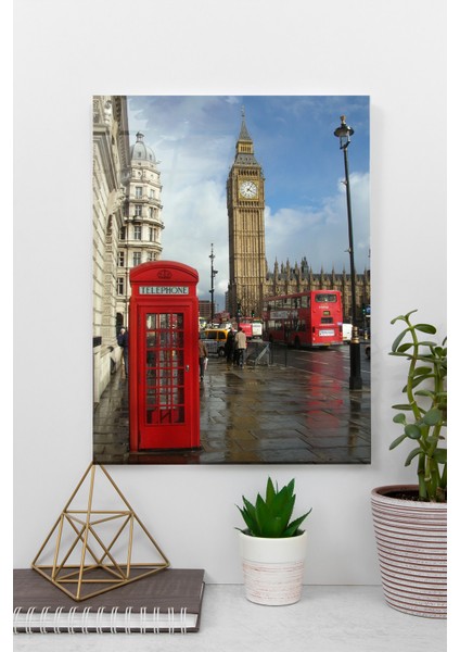 Londra Saat Kulesi ve Telefon Kulübesi | Hediyelik, Dekoratif, Ofis, Mutfak