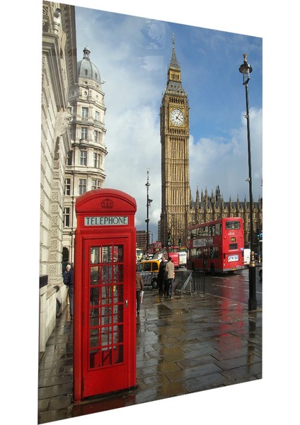 Londra Saat Kulesi ve Telefon Kulübesi | Hediyelik, Dekoratif, Ofis, Mutfak