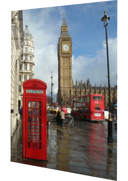 Londra Saat Kulesi ve Telefon Kulübesi | Hediyelik, Dekoratif, Ofis, Mutfak