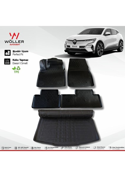 Renault Megane E Tech Paspas Bagaj Havuzu Set 2023 Sonrası 3D Ultraflex Set