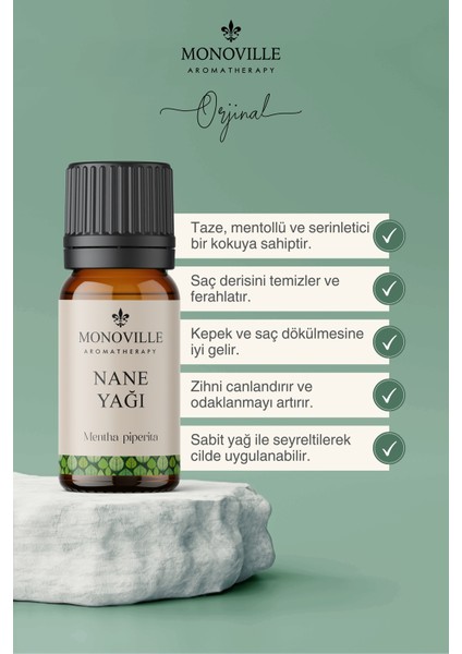 Tıbbi Nane Uçucu Yağı 10 ml % 100 Saf ve Doğal ( Peppermint Essential Oil )