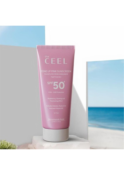 Spf 50+ Tone Up Pink Sunscreen Ton Eşitleyici Yüz Güneş Kremi 50 ml