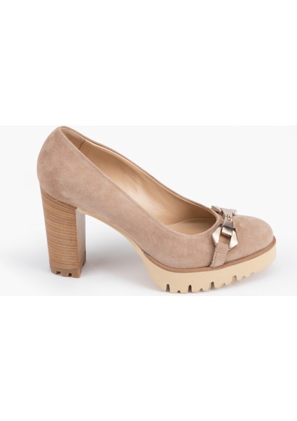 Odette Bej Kadın Topuklu Loafer