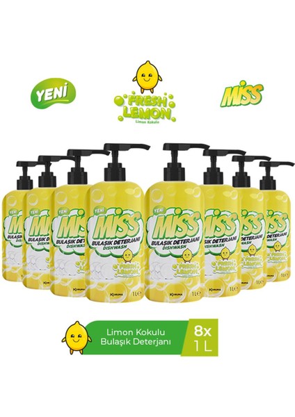 Bulaşık Deterjanı Limon 1 L x 8 Adet