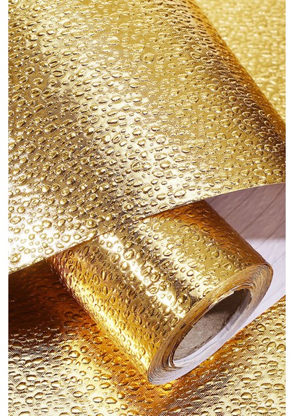 Estetik Gold Mutfak Folyosu Yapışkanlı, Kolay Temizlik Şık Görünümlü Folyo 1m x 40CM modelleri