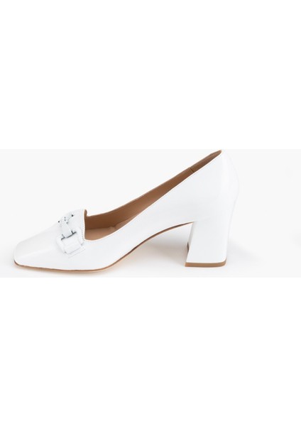 Nairo Beyaz Kadın Topuklu Loafer modelleri