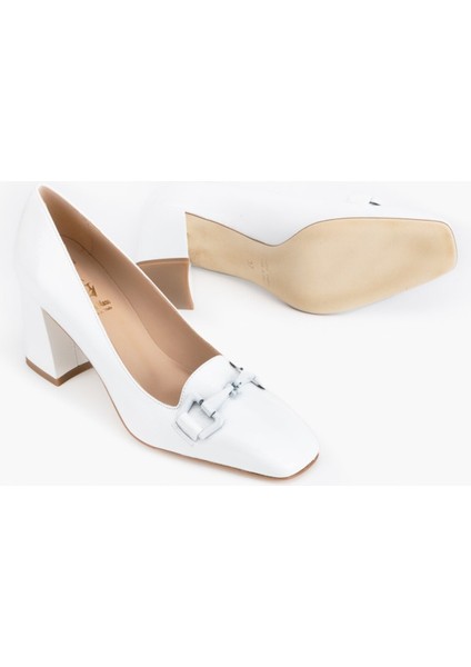 Nairo Beyaz Kadın Topuklu Loafer fırsatları