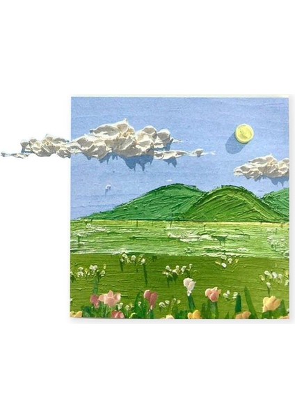 Doğa Temalı Yağlı Boya Yeşil Ova Post-it fırsatları