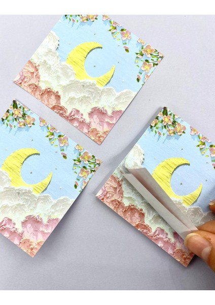 Doğa Temalı Yağlı Boya Tablo Hilal Post-it