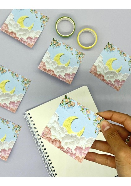 Doğa Temalı Yağlı Boya Tablo Hilal Post-it