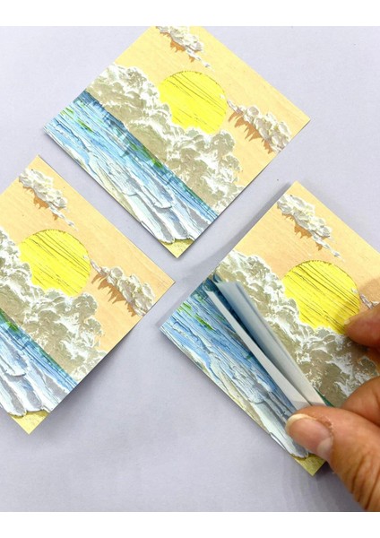 Doğa Temalı Yağlı Boya Tablo Batan Güneş Post-it