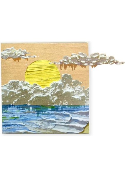 Doğa Temalı Yağlı Boya Tablo Batan Güneş Post-it