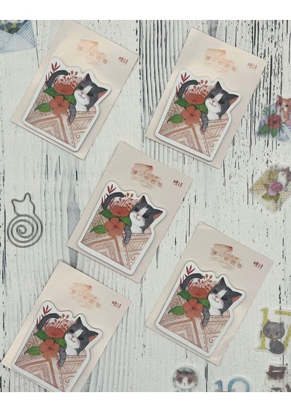 Turuncu Kedi Desenli Post-it/ Sticky Note / Sticker / Yapışkanlı Not Kağıdı / Bullet Journal / Scrapbook