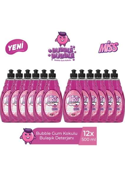 Bulaşık Deterjanı Bubble Gum 500 ml x 12 Adet