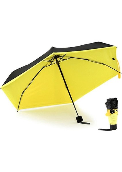 Yaratıcı Mini Cep Şemsiye Temizle Erkekler Şemsiye (Sarı) (Yurt Dışından)