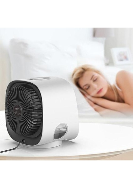 USB Mini Hava Soğutucu Fan Hava Soğutma Klima Gece Işık Taşınabilir Nemlendirme Masaüstü Hava Soğutucu Çok Işlevli Yaz | Fanlar (Beyaz) (Yurt Dışından)