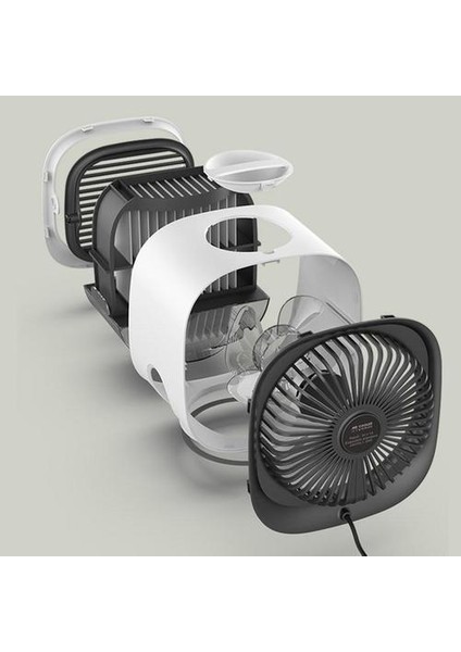 USB Mini Hava Soğutucu Fan Hava Soğutma Klima Gece Işık Taşınabilir Nemlendirme Masaüstü Hava Soğutucu Çok Işlevli Yaz | Fanlar (Beyaz) (Yurt Dışından)