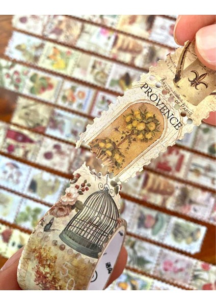 Pul Çay Saati Tek Tek Çıkartmalı - Washi Bant - Sticker - Bullet Journal - Defter Süsleme