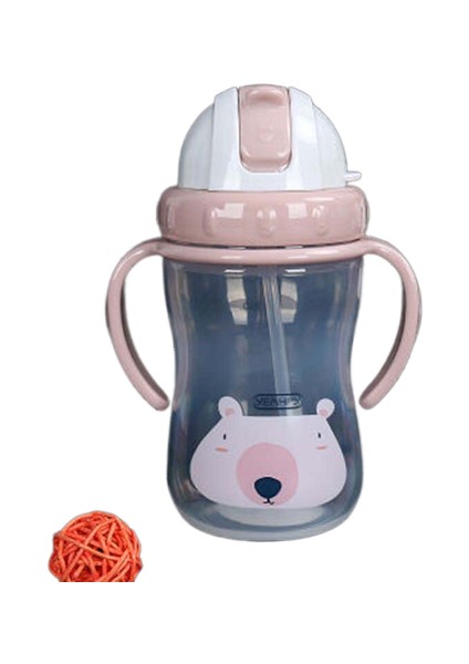 300ML Silikon Eğitim Sızdırmaz Bardaklar Süt Bebekler Su Biberon Saman Emme Kolları Içme Içme Geniş Ağız | Şişeler (Yurt Dışından)