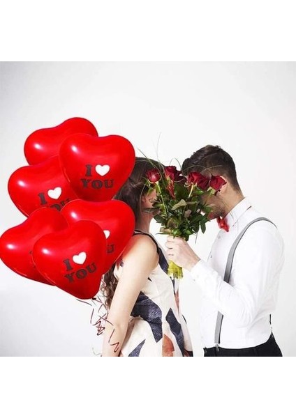 50PCS Kırmızı Kalp Şekilli Seni Seviyorum Lateks Balonlar Kalp Şeklindeki Sevgililer Günü Nişan Doğum Günü Dekorasyonları (Yurt Dışından) fiyatları