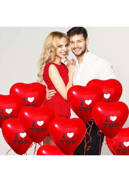 50PCS Kırmızı Kalp Şekilli Seni Seviyorum Lateks Balonlar Kalp Şeklindeki Sevgililer Günü Nişan Doğum Günü Dekorasyonları (Yurt Dışından) modelleri